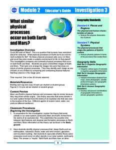 Module 2  Educator’s Guide Investigation 3 Geography Standards