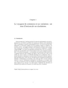 Chapitre 1  Le voyageur de commerce et ses variations : un tour d’horizon de ses résolutions[removed]Introduction