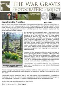 In Association with the CWGC News from the Front line  April 2011
