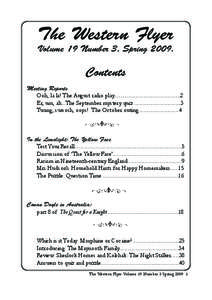 The Western Flyer  Volume 19 Number 3, Spring[removed]Contents Meeting Reports
