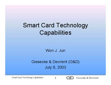 Smart Card Technology Capabilities
