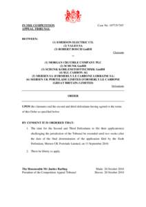 [removed]Emerson Electric Co. - Order of the Tribunal | 20 Oct 2010