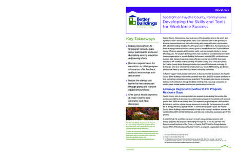 Better Buildings: Workforce: Spotlight on Fayette County, Pennsylvania: Developing the Skills and Tools for Workforce Success