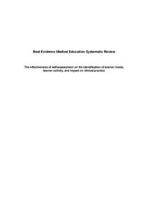 Evaluation methods / Educational psychology / Self-efficacy / Evidence-based medicine / Evidence-based practice / Formative assessment / Assessment for Learning / Evaluation / Health / Education