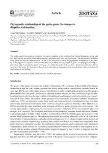 Zootaxa, Phylogenetic relationships of the gecko genus Carinatogecko...