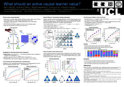 What should an active causal learner value? 1 Bramley , 2 Nelson ,