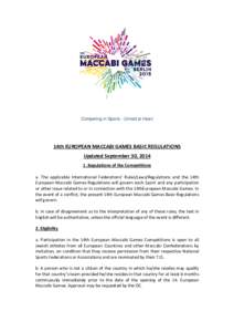 Microsoft Word - 14th EUROPEAN MACCABI GAMES BASIC REGULATIONS