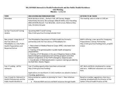 Outreach SAG Minutes (Jan. 2014)