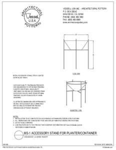 esseL U.S.A. R VESSELL USA INC. - ARCHITECTURAL POTTERY P.O. BOX 28242