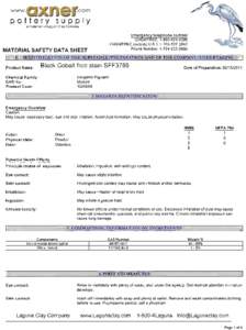 Material Safety Data Sheet Blue Heron Black without Cobalt Stain