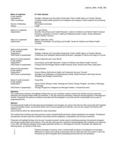 Health policy / Mental health / Centre for Addiction and Mental Health / Psychological resilience / Health / Positive psychology / Health promotion