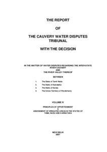 THE REPORT OF THE CAUVERY WATER DISPUTES