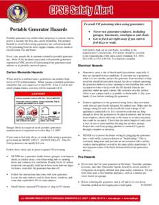 Portable Generator Hazards