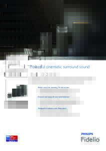 Philips Fidelio E5 Wireless Surround on Demand Speakers 4.1 CH wireless surround sound Bluetooth® aptX ,AAC and NFC