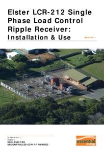 Elster LCR-212 Single Phase Load Control Ripple Receiver: Installation & Use  22 March 2011