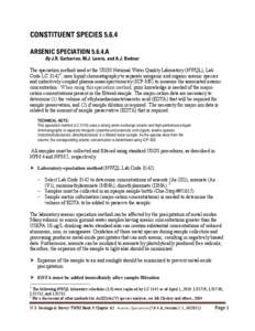 USGS TWRI Book 9 Chapter A5. Arsenic Speciation[removed]A, version 2.0, 8/2012)