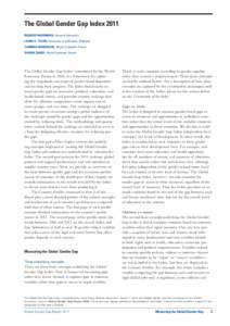 Behavior / Economic policy / Global Gender Gap Report / Women in government / Gender role / Social philosophy / Economics / Gender-related Development Index / Male–female income disparity in the United States / Gender studies / Gender equality / Gender