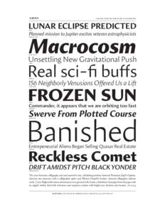 AMIRA  AVAILABLE FROM FONT BUREAU AND ITS DISTRIBUTORS LUNAR ECLIPSE PREDICTED BOLD