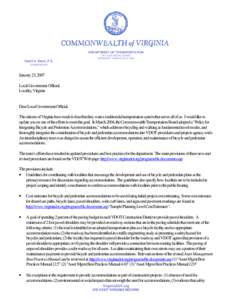 DEPARTMENT OF TRANSPORTATION David S. Ekern, P.EEAST BROAD STREET RICHMOND, VIRGINIA