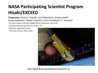 NASA Participating Scientist Program Hisaki/EXCEED