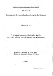 Bey. Int. Gewässerschutzkomm. Bodensee: 52,2000 ISSN[removed]J .Internationale Gewässerschutzkommission für den Bodensee