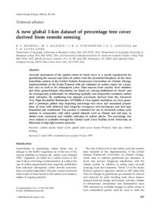 Global Change Biology[removed], 247±254  Technical advance A new global 1-km dataset of percentage tree cover derived from remote sensing