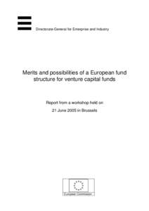 Merits and possibilities of a European fund structure for venture capital funds