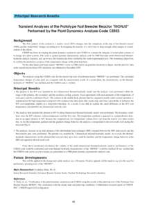 Principal Research Results  Transient Analyses of the Prototype Fast Breeder Reactor “MONJU” Performed by the Plant Dynamics Analysis Code CERES Background The flow pattern of the coolant in a reactor vessel (R/V) ch