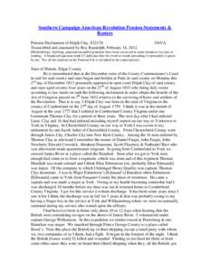 Southern Campaign American Revolution Pension Statements & Rosters Pension Declaration of Elijah Clay, S32178 Transcribed and annotated by Roy Randolph, February 16, [removed]f36VA