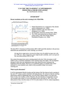 The Twentieth Annual Conference, PACON 2007:  Ocean Observing Systems and Marine Environment, 1