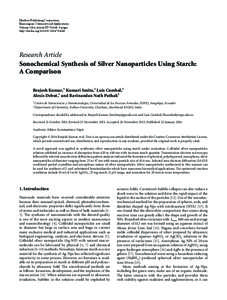 Sonochemical Synthesis of Silver Nanoparticles Using Starch: A Comparison