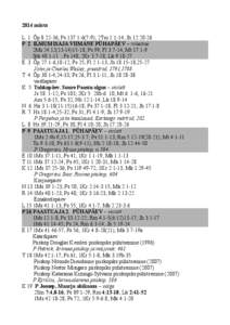 2014 märts L 1 Õp 8:22-36; Ps 137:[removed]); 2Tm 1:1-14; Jh 12:20-26 P 2 ILMUMISAJA VIIMANE PÜHAPÄEV – roheline 2Ms 24:[removed]; Ps 99; Fl 3:7-14; Mt 17:1-9 Srk 48:1-11 ; Ps 148; 2Kr 3:7-18; Lk 9:18-27 E 3 Õp