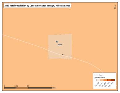´  2013 Total Population by Census Block for Berwyn, Nebraska Area 861