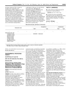 United States / Code of Federal Regulations / Safe Drinking Water Act / Environment / Title 40 of the Code of Federal Regulations / Disinfectant / Maximum Contaminant Level / Fecal coliform / Drinking water quality legislation of the United States / Water supply and sanitation in the United States / Environment of the United States / United States Environmental Protection Agency