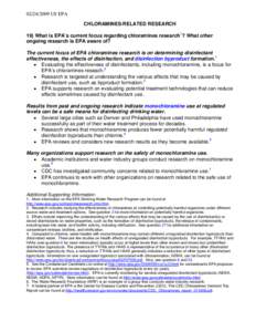 Chloramination / Chlorination / Disinfectant / Disinfection by-product / N-Nitrosodimethylamine / Drinking water / Water treatment / Chemistry / Chloramine