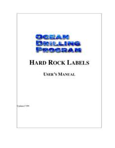 HARD ROCK LABELS USER’S MANUAL Updated 7/99  Table of Contents