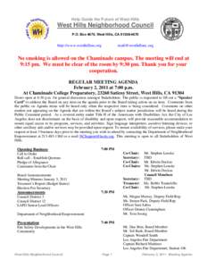 San Fernando Valley / West Hills /  Los Angeles / Neighborhood councils / Agenda / Public comment / Geography of California / Minutes / Southern California / Meetings / Parliamentary procedure / Government