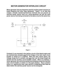 Mine Safety and Health Administration (MSHA) - MSHA’s Accident Prevention Program – Safety Idea - Auxilliary Power Sources Attachment - Motor-Generator Interlock Circuit