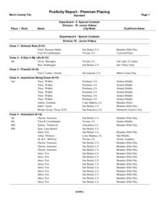 Publicity Report - Premium Placing