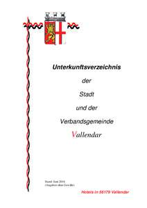 Unterkunftsverzeichnis der Stadt und der Verbandsgemeinde