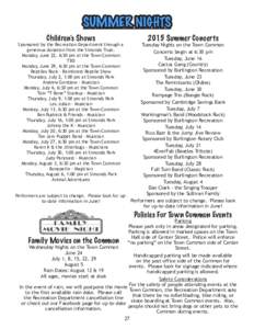 Burlington /  Massachusetts / Woodstock / Draft:Evening Magazine San Francisco Episode Descriptions for