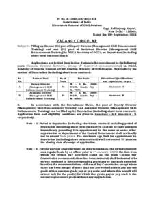 F. No. A[removed]E.II Government of India Directorate General of Civil Aviation Opp. Safdarjung Airport, New Delhi[removed], Dated the 19th September, 2012