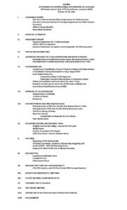 AGENDA STATE BOARD OF CERTIFIED PUBLIC ACCOUNTANTS OF LOUISIANA 601 Poydras Street, Suite 1770, New Orleans, Louisiana[removed]October 22-24, 2014 I.