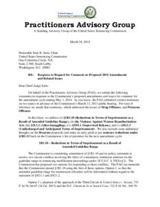 Public Comment from the Practitioners Advisory Group on Proposed Amendments to the Federal Sentencing Guidelines