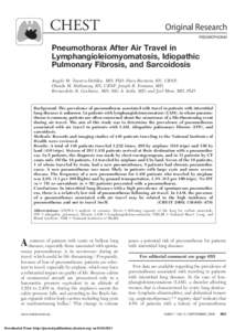 CHEST  Original Research PNEUMOTHORAX  Pneumothorax After Air Travel in