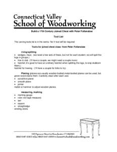 Tool list Peter Follansbee Joined chest no carving tools.pub