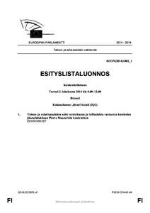 EUROOPAN PARLAMENTTI[removed]Talous- ja raha-asioiden valiokunta