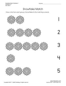 Snowflake Match Worksheets 1-4