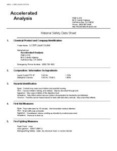 MSDS: LC20R LIQUID CRYSTAL  Accelerated Analysis  PMB Q-310