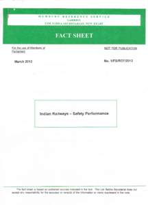 Indian Railways – Safety Performance